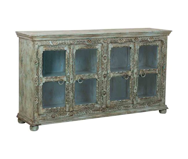 Aparador de madera verde 180x43x100