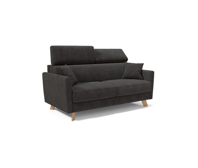 Francy sofá cama con reposacabezas ajustables 180 cm (mat. 140x197) negro