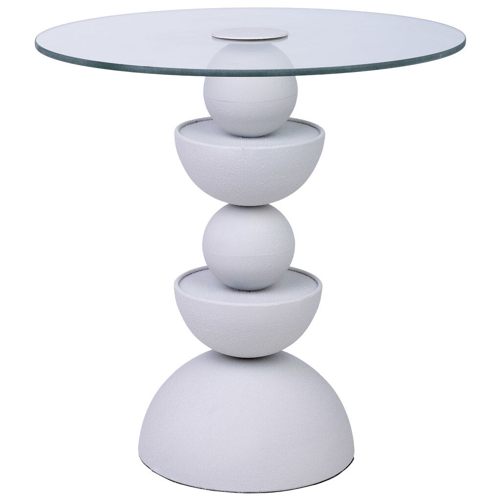 Mesa auxiliar de cristal y metal 45x45x49h cm
