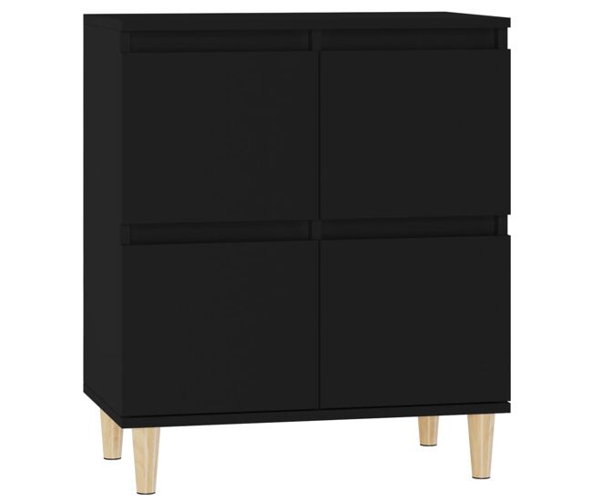 Vidaxl aparador de madera contrachapada negro 60x35x70 cm