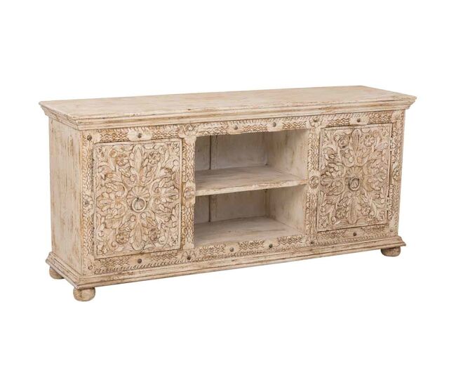 Aparador de madera beige 165x45x76