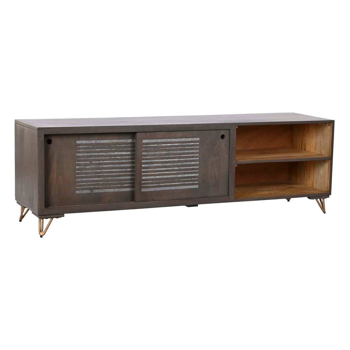 Mueble de tv dkd home decor metal marrón madera de mango 160 x 40 x 50 cm