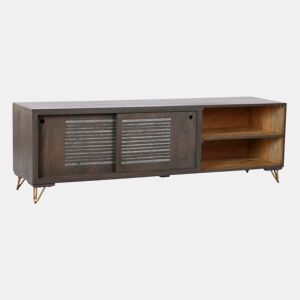Móvel de TV DKD Home Decor Metal Castanho Madeira de mangueira 160 x 40 x 50 cm
