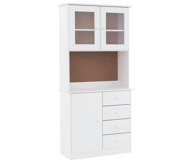 Vidaxl aparador alto alta madera maciza de pino blanco 77x35x165 cm