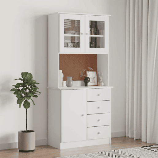vidaXL Aparador alto ALTA 77x35x165 cm madeira de pinho maciça branco vidaXL Aparador alto ALTA 77x35x165 cm madeira de pinho maciça branco