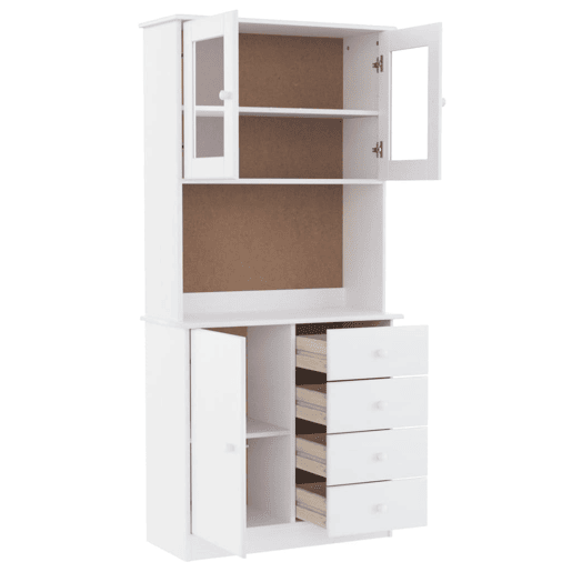 vidaXL Aparador alto ALTA 77x35x165 cm madeira de pinho maciça branco vidaXL Aparador alto ALTA 77x35x165 cm madeira de pinho maciça branco
