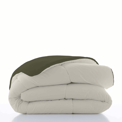 EDREDÃO NÓRDICO REVERSÍVEL BICOLOR VERDE 75BAUNILHA CAMA 135150