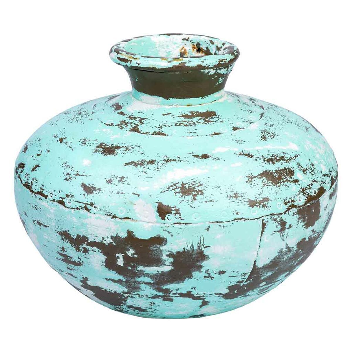 Jarrón alexandra house living verde madera de mango 28 x 33 x 33 cm