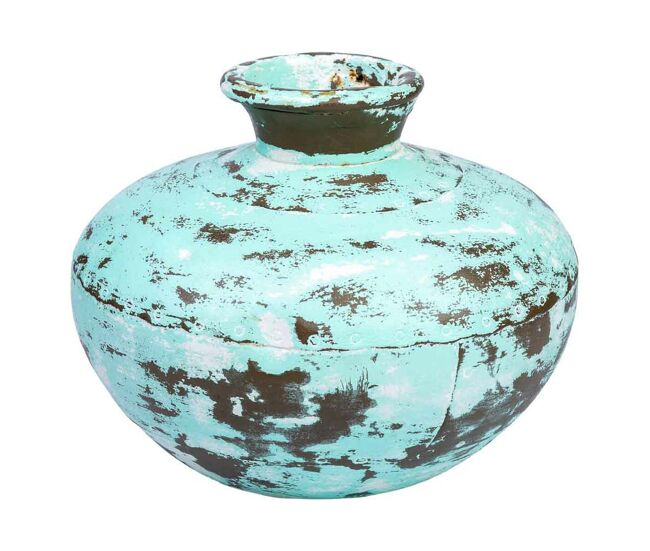 Jarrón alexandra house living verde madera de mango 28 x 33 x 33 cm