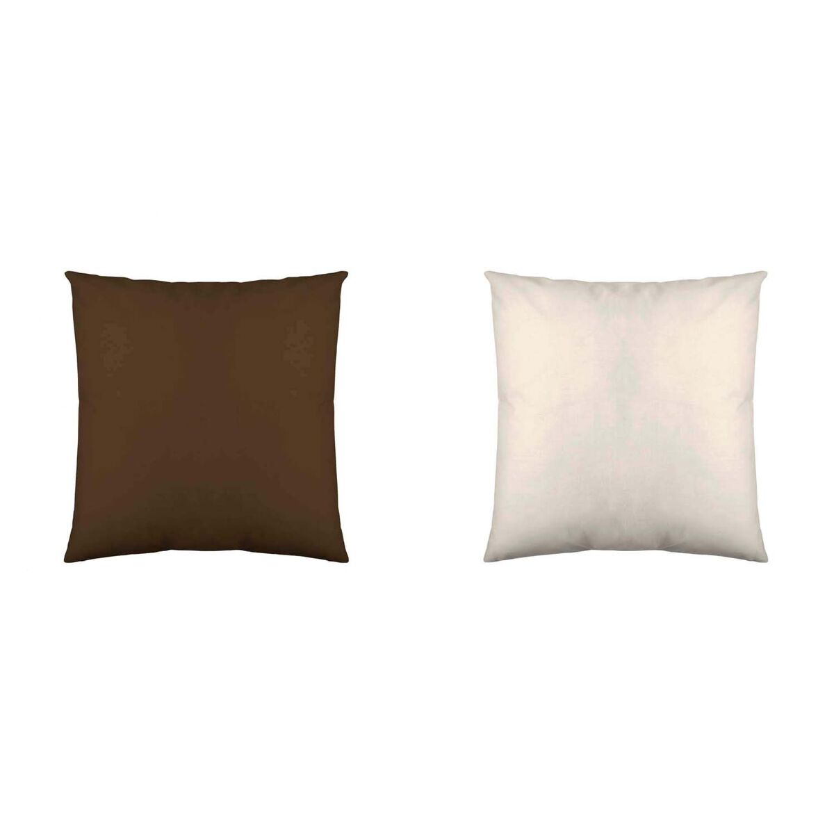 Funda de cojin bicolor marron 18/vainilla 60x60 cm