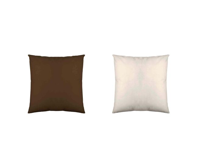 Funda de cojin bicolor marron 18/vainilla 60x60 cm
