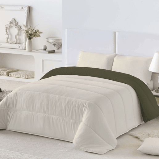 EDREDÃO NÓRDICO REVERSÍVEL BICOLOR VERDE 75BAUNILHA CAMA 90105