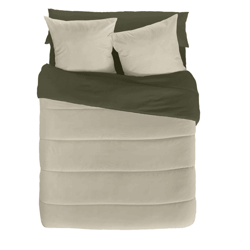 EDREDÃO NÓRDICO REVERSÍVEL BICOLOR VERDE 75BAUNILHA CAMA 90105