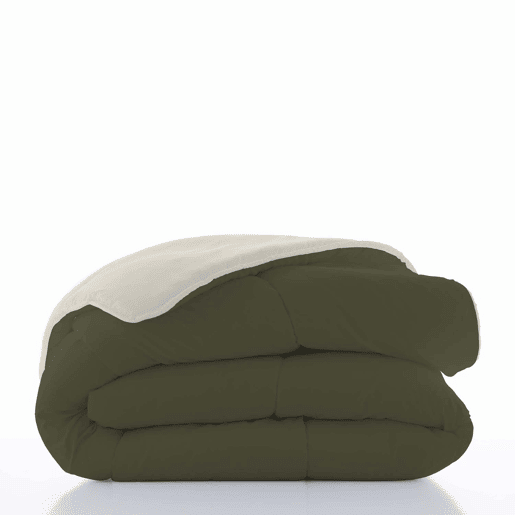 EDREDÃO NÓRDICO REVERSÍVEL BICOLOR VERDE 75BAUNILHA CAMA 90105