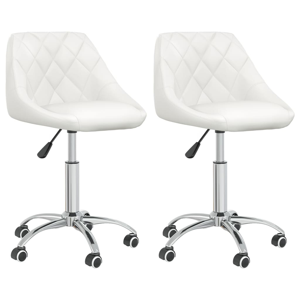 Vidaxl sillas de comedor giratorias 2 unidades cuero sintético blanco
