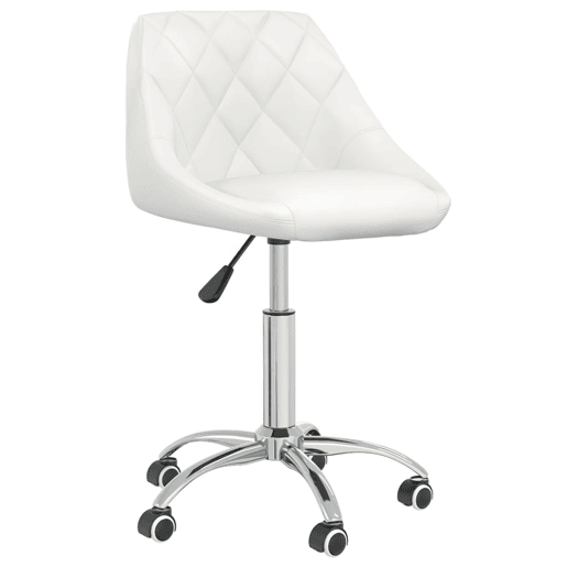 vidaXL Cadeiras de jantar giratórias 2 pcs couro artificial branco vidaXL Cadeiras de jantar giratórias 2 pcs couro artificial branco