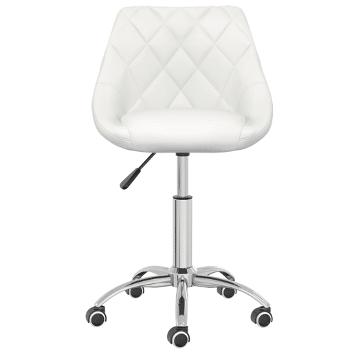vidaXL Cadeiras de jantar giratórias 2 pcs couro artificial branco vidaXL Cadeiras de jantar giratórias 2 pcs couro artificial branco
