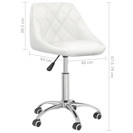 vidaXL Cadeiras de jantar giratórias 2 pcs couro artificial branco vidaXL Cadeiras de jantar giratórias 2 pcs couro artificial branco