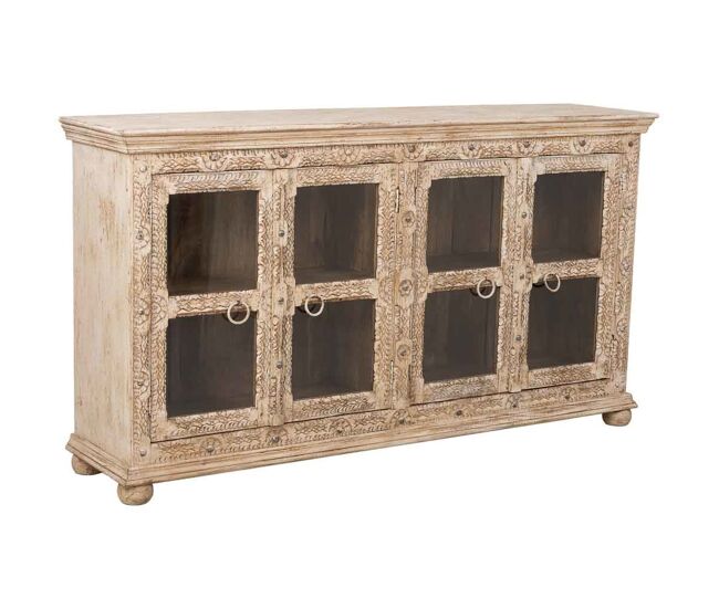 Aparador de madera beige 180x43x100