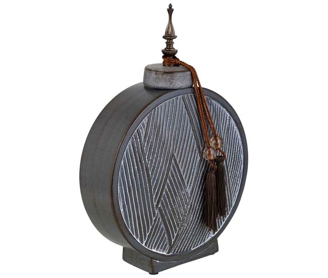 Jarrón de cerámica marrón, 25x9x36h cm