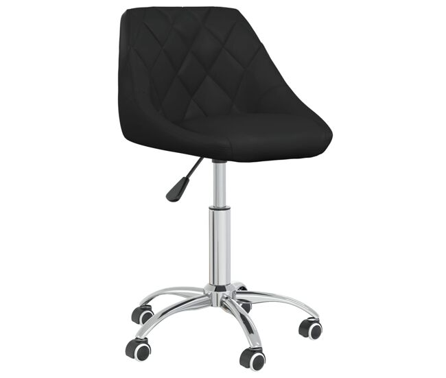 Vidaxl silla de comedor giratoria cuero sintético negro