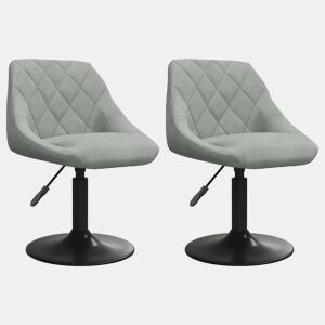 vidaXL Cadeiras de jantar giratórias 2 pcs veludo cinzento-claro