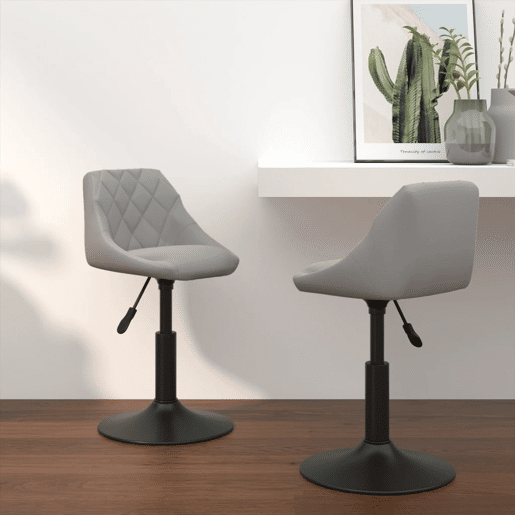 vidaXL Cadeiras de jantar giratórias 2 pcs veludo cinzento-claro