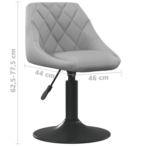 vidaXL Cadeiras de jantar giratórias 2 pcs veludo cinzento-claro