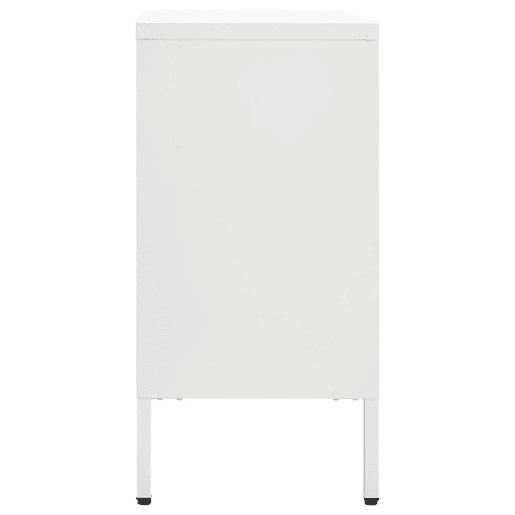 vidaXL Aparador 105x35x70 cm vidro temperado e aço branco