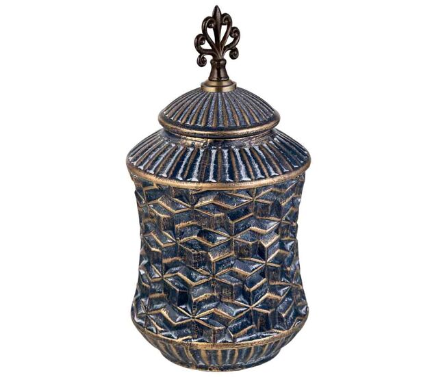 Jarrón de cerámica azul, d17x34h cm