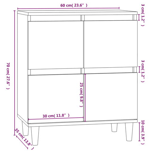 vidaXL Aparador 60x35x70 cm derivados de madeira cinzento cimento vidaXL Aparador 60x35x70 cm derivados de madeira cinzento cimento