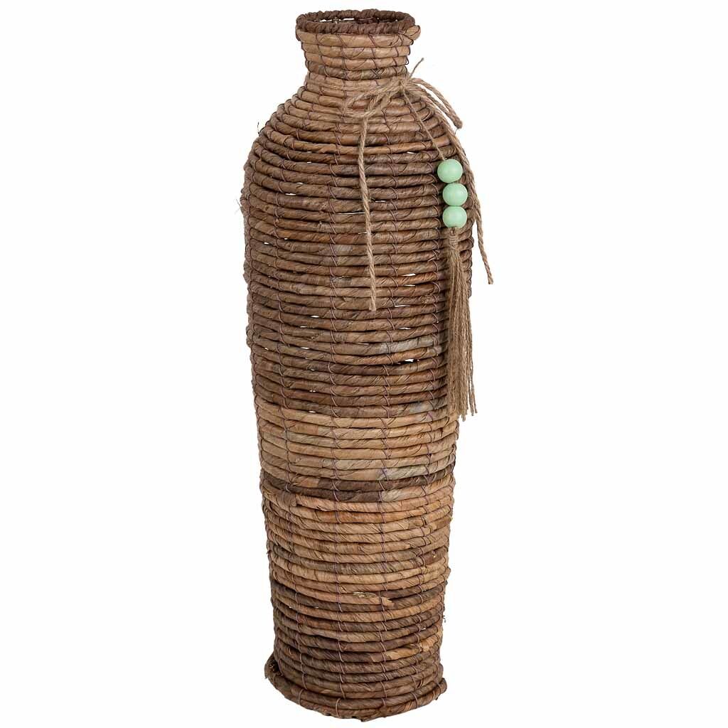 Jarrón de hoja de banana natural marrón, d17x58 cm