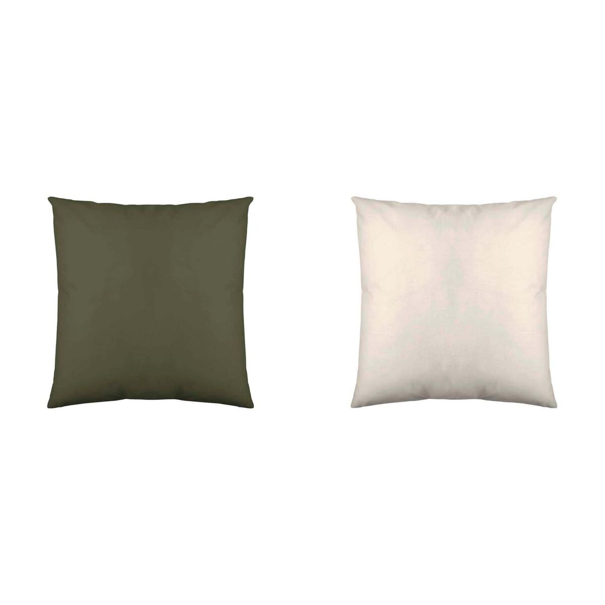 Funda de cojin bicolor verde 75/vainilla 60x60 cm