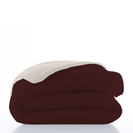 EDREDÃO NÓRDICO REVERSÍVEL BICOLOR BORDEAUX 42BAUNILHA CAMA 180