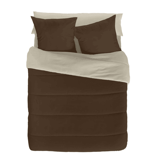 EDREDÃO NÓRDICO REVERSÍVEL BICOLOR CASTANHO 18BAUNILHA CAMA 135150