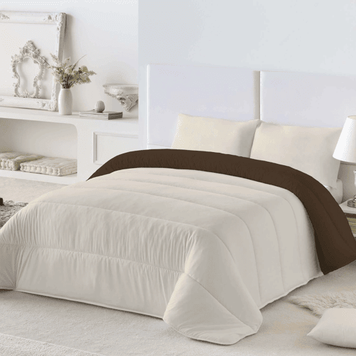 EDREDÃO NÓRDICO REVERSÍVEL BICOLOR CASTANHO 18BAUNILHA CAMA 135150