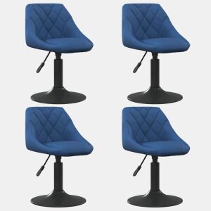 vidaXL Cadeiras de jantar giratórias 4 pcs veludo azul