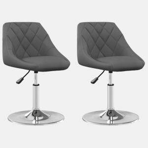 vidaXL Cadeiras de jantar giratórias 2 pcs veludo cinzento-escuro