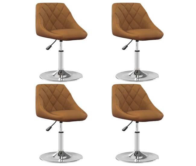 Vidaxl sillas de comedor giratorias 4 unidades terciopelo marrón
