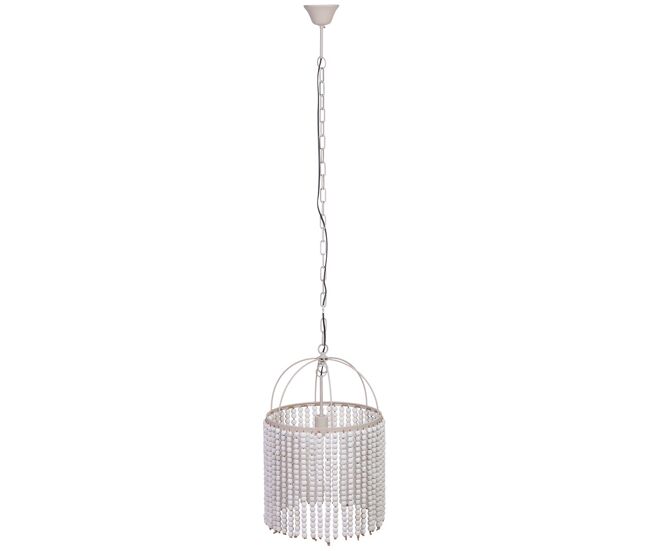 Lámpara de techo de metal y madera 38x38x61h cm