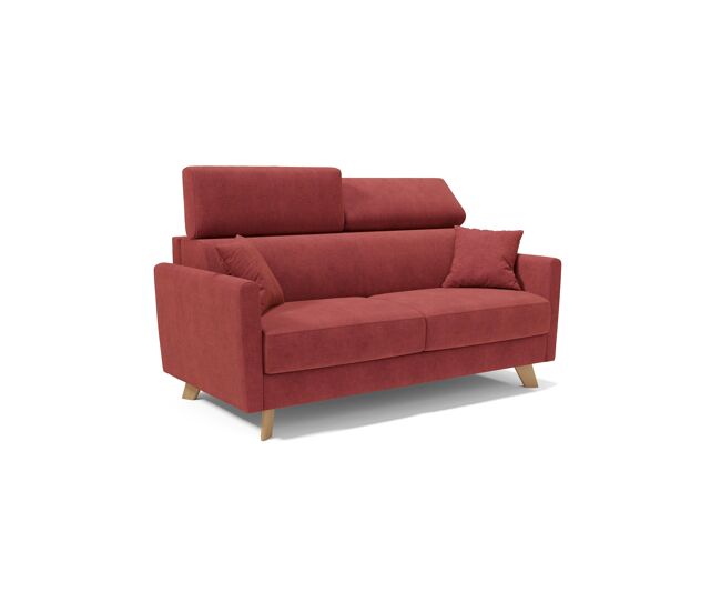 Francy sofá cama con reposacabezas ajustables 200 cm (mat. 160x197) rojo