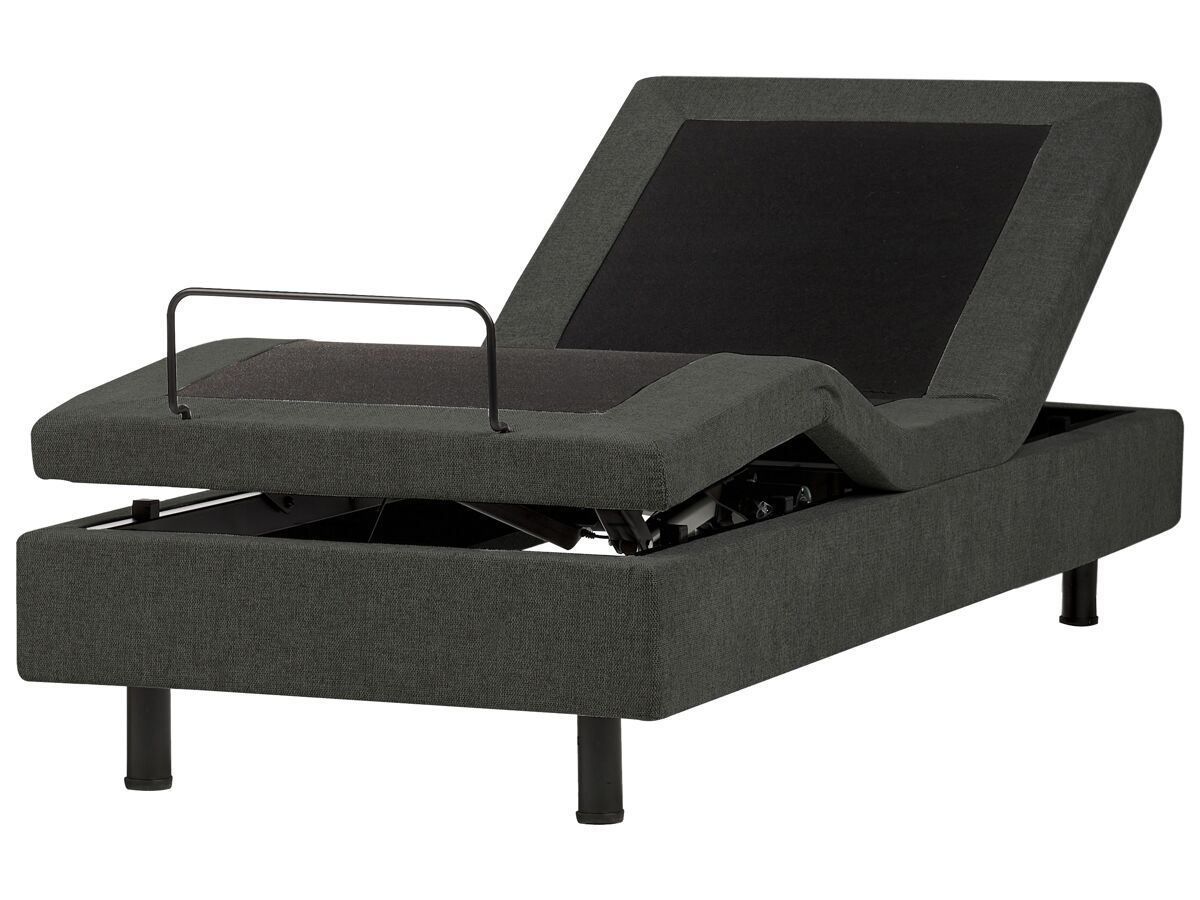 Beliani Cama ajustable sin cabecero Poliéster DUKE II 80x200 Gris Oscuro