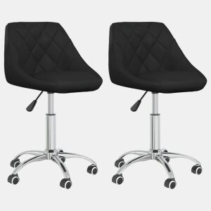 vidaXL Cadeiras de jantar giratórias 2 pcs couro artificial preto