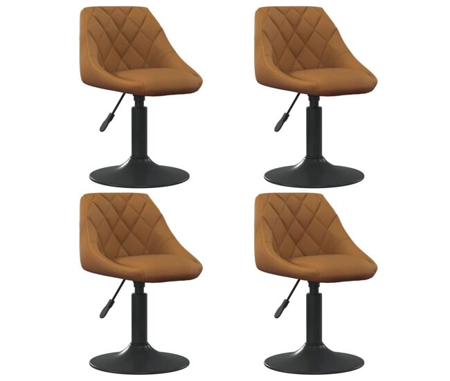 Vidaxl sillas de comedor giratorias 4 unidades terciopelo marrón