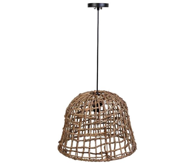 Lámpara de techo de hoja de banana natural marrón, d42x30h cm