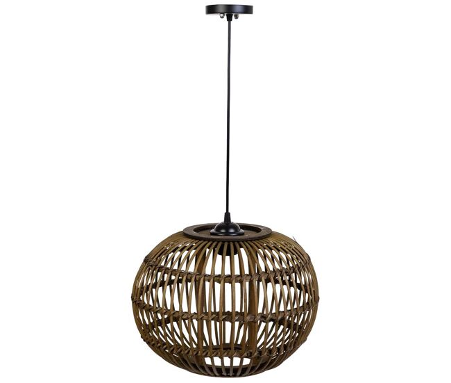 Lámpara de techo de bambu marrón, d37x27h cm