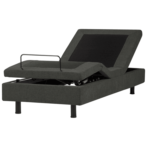 Cama ajustável sem cabeceira Tecido DUKE II 90 x 200 cm Cinzento escuro