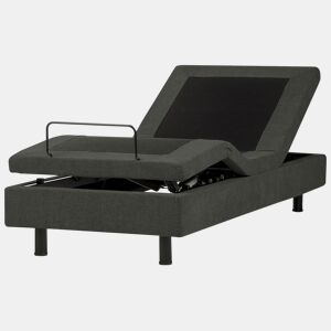 Cama ajustável sem cabeceira Tecido DUKE II 90 x 200 cm Cinzento escuro