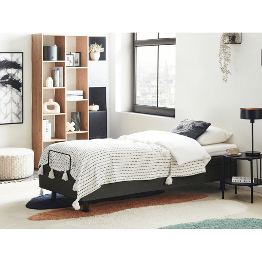Cama ajustável sem cabeceira Tecido DUKE II 90 x 200 cm Cinzento escuro