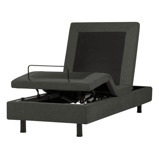 Cama ajustável sem cabeceira Tecido DUKE II 90 x 200 cm Cinzento escuro